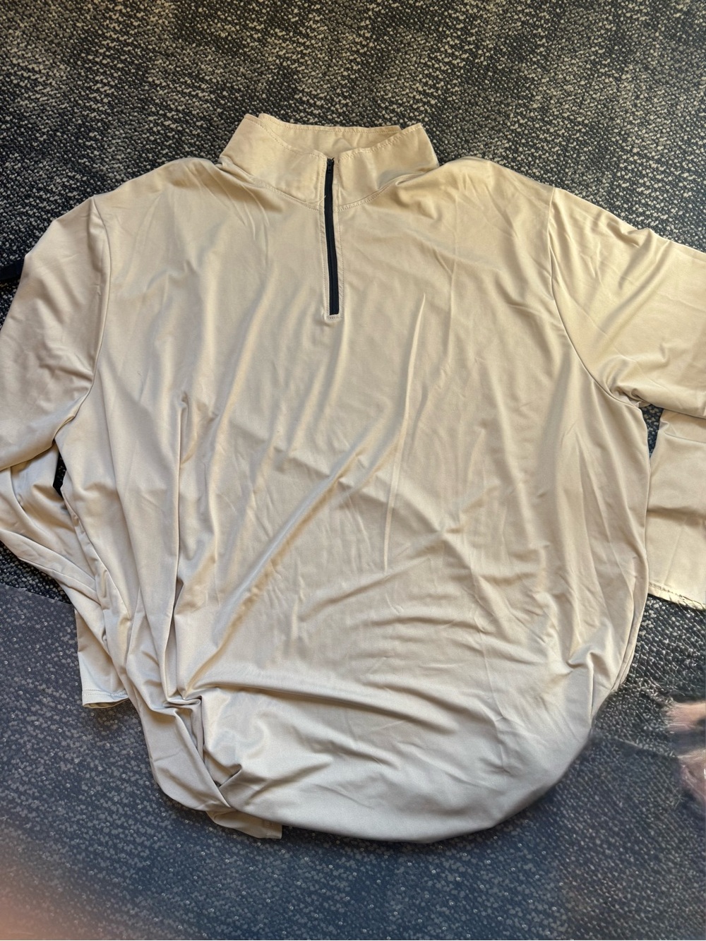 Essentials Men's Cream Lightweight Half-Zip Shirt Jacket
